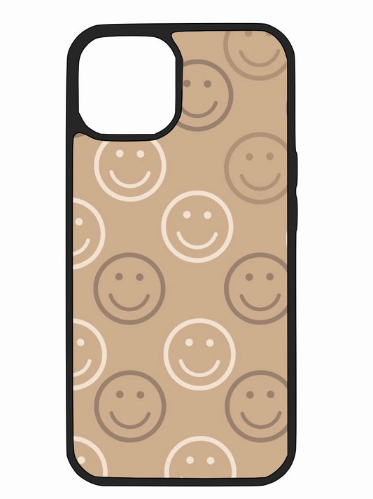 Mocha Smiley Faces iPhone Case