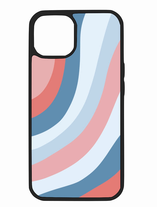 Pink and Blue Waves iPhone Case