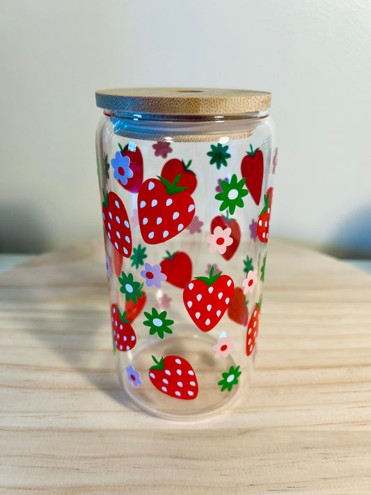 Strawberry Glass Cup