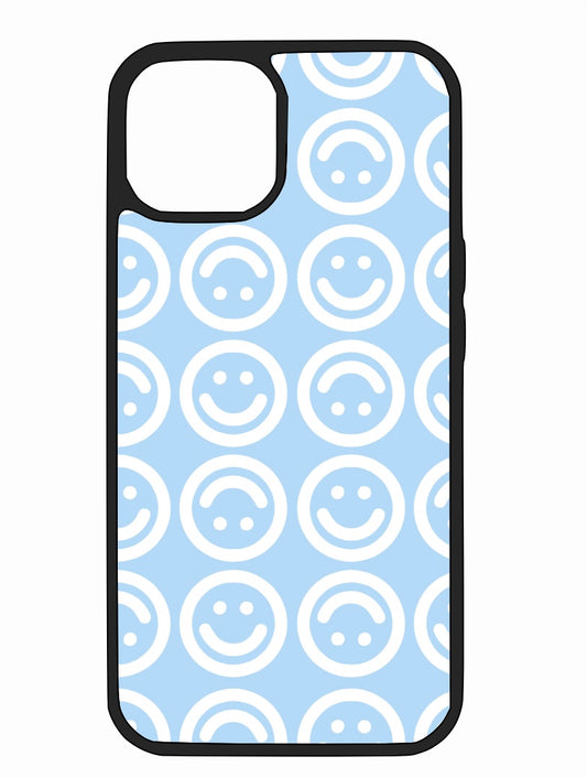 Blue Smiley Faces iPhone Case