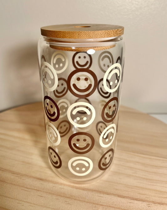 Smiley Face Glass Cup