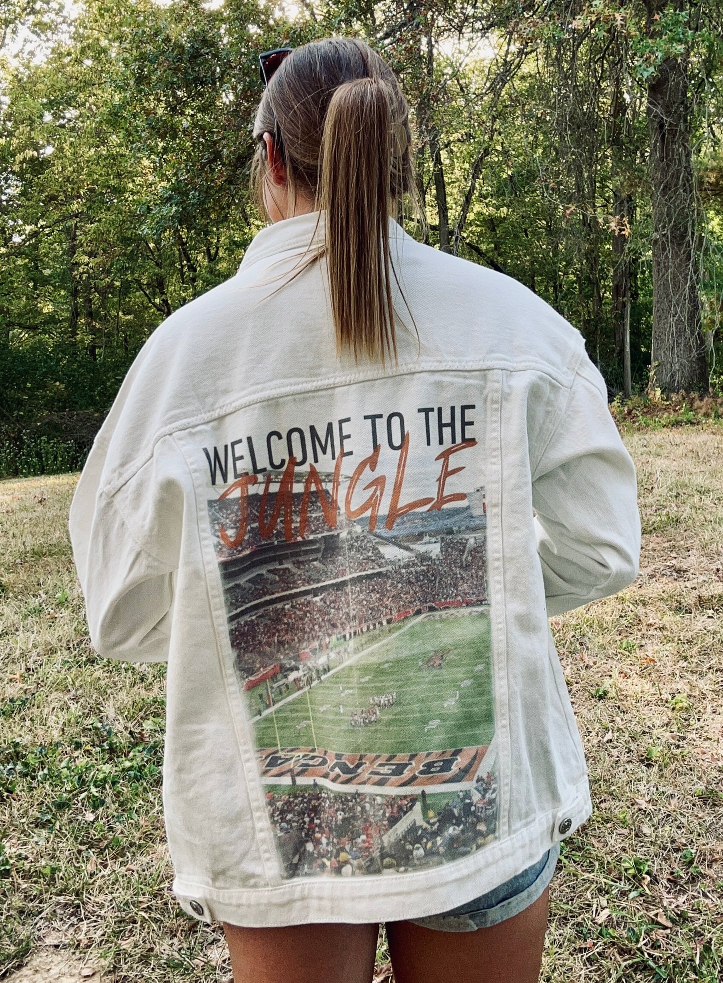 Cincy Football Field Jean Jacket